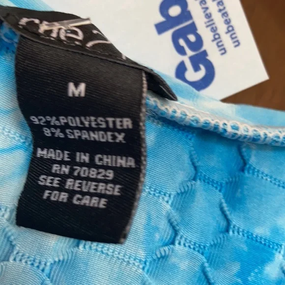 3/$12 Rue21 top Tie dye print honeycomb top w stretch & cinch string athleisure - Picture 16 of 16